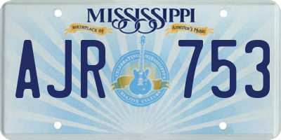MS license plate AJR753