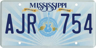 MS license plate AJR754