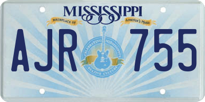 MS license plate AJR755