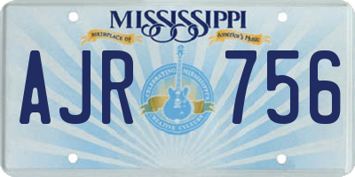 MS license plate AJR756