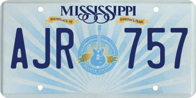 MS license plate AJR757