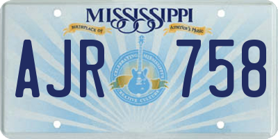MS license plate AJR758