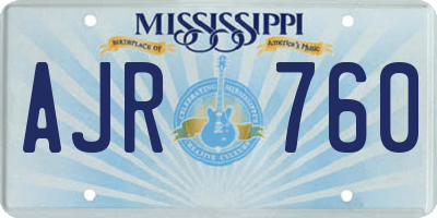 MS license plate AJR760