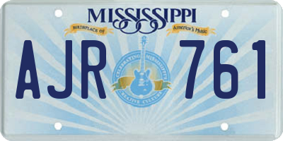 MS license plate AJR761