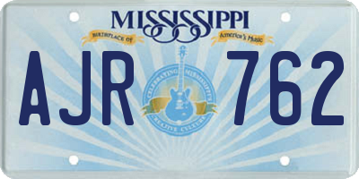 MS license plate AJR762
