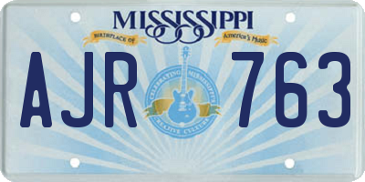 MS license plate AJR763