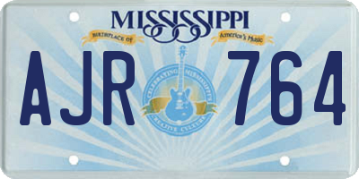 MS license plate AJR764