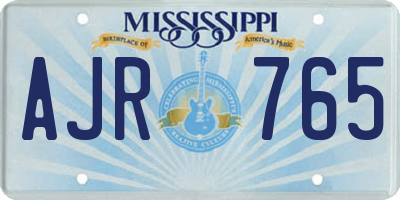 MS license plate AJR765