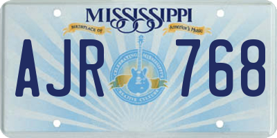 MS license plate AJR768
