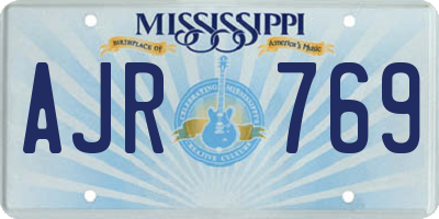 MS license plate AJR769