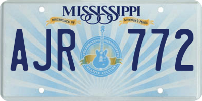 MS license plate AJR772
