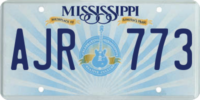 MS license plate AJR773