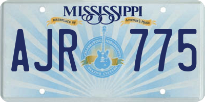 MS license plate AJR775
