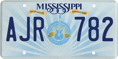 MS license plate AJR782