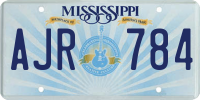 MS license plate AJR784