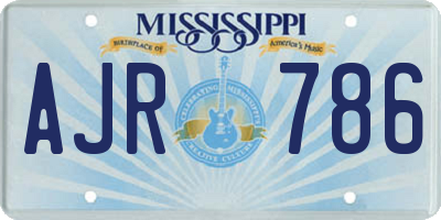 MS license plate AJR786