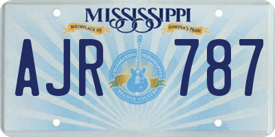 MS license plate AJR787