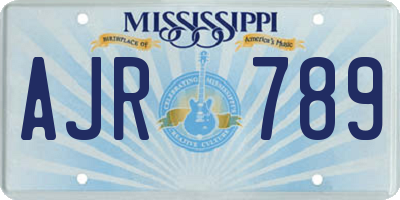 MS license plate AJR789