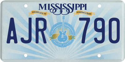 MS license plate AJR790