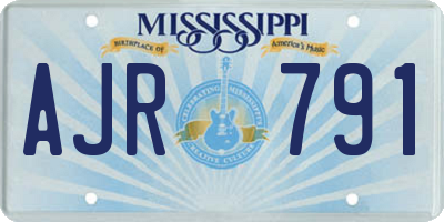 MS license plate AJR791
