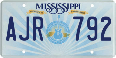 MS license plate AJR792