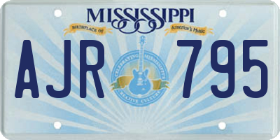 MS license plate AJR795