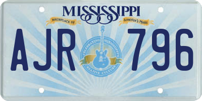 MS license plate AJR796