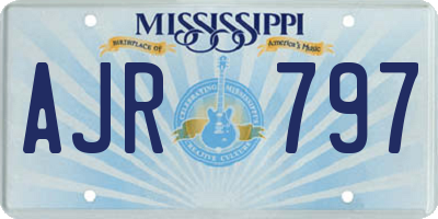 MS license plate AJR797