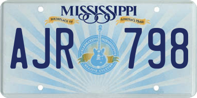 MS license plate AJR798
