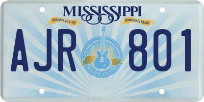MS license plate AJR801