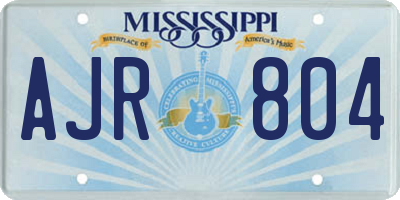 MS license plate AJR804