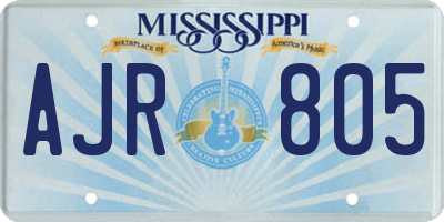 MS license plate AJR805