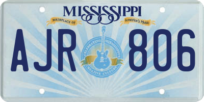 MS license plate AJR806