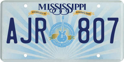MS license plate AJR807