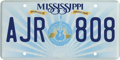 MS license plate AJR808