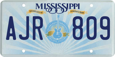 MS license plate AJR809