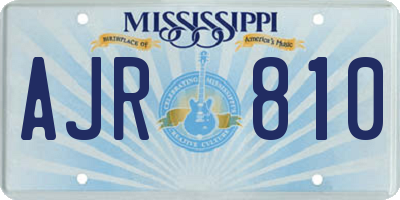 MS license plate AJR810