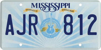 MS license plate AJR812