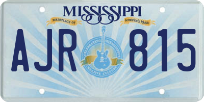 MS license plate AJR815