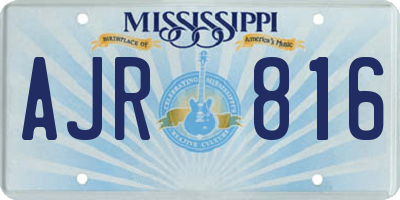 MS license plate AJR816