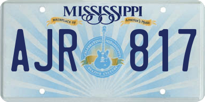 MS license plate AJR817