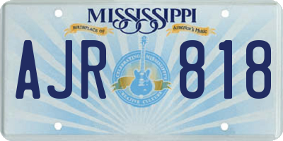 MS license plate AJR818