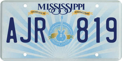 MS license plate AJR819