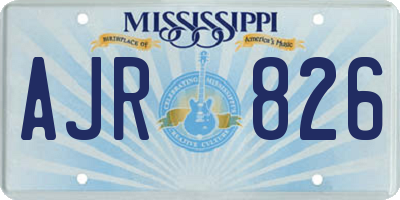 MS license plate AJR826