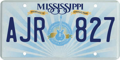 MS license plate AJR827