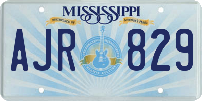 MS license plate AJR829