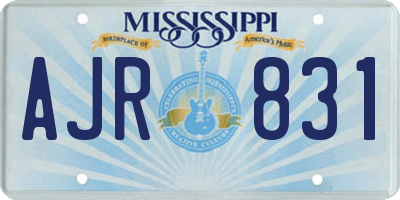 MS license plate AJR831