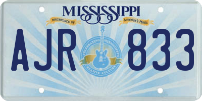 MS license plate AJR833
