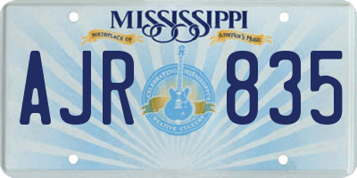 MS license plate AJR835