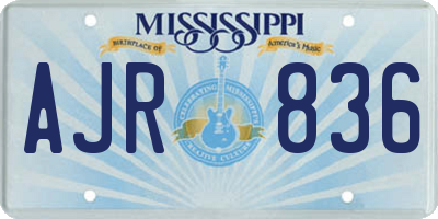 MS license plate AJR836